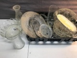 Large Collection of Clear Serving Ware, crate not included
