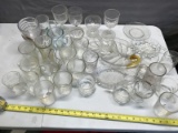 Large Collection of Clear Glass, some is laser etched
