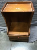 Small Wooden Nightstand with dovetailed drawer, 25 inches tall