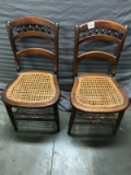 Matching set of caned chairs, both need a little glue, but are complete.