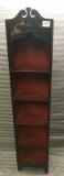 Modern Curio Shelf, with fixed shelves, approx 65 inches tall