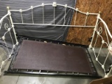 Teddy Bear Metal Framed Day Bed, all hardware is present to re assemble.  Appears to use a twin size