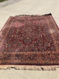 Large Karastan Area Rug Design #785, Red Sarouk Pattern, approx 8.8 x 10.6, will  need cleaned, and