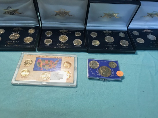 Various Sets of Gold Plated Coins, including a Bi-Centennial Set
