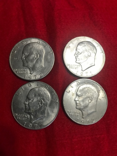 4- Eisenhower Dollar Coins, selling times the money