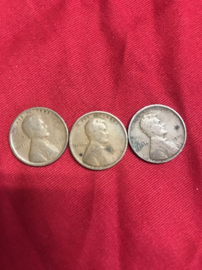 3- 1909 Wheat cents, selling times the money