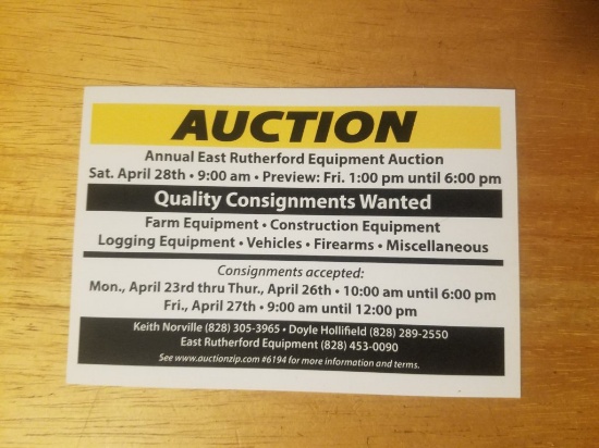 East Rutherford Annual Equipment Sale