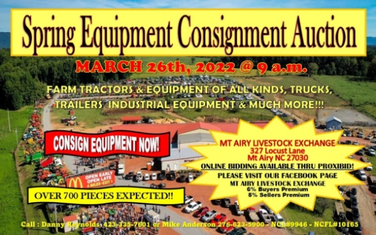 SPRING CONSIGNMENT EQUIPMENT AUCTION