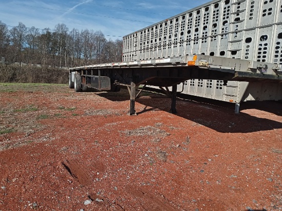 TRANSCRAFT 2003 FLAT DECK TRAILER 48FT SPREAD AXEL - W/ TITLE