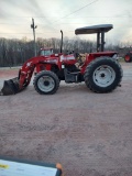 MASSEY FERGUSON 573 TRACTOR W/ GROUND MOVER LOADER - HOURS 3611