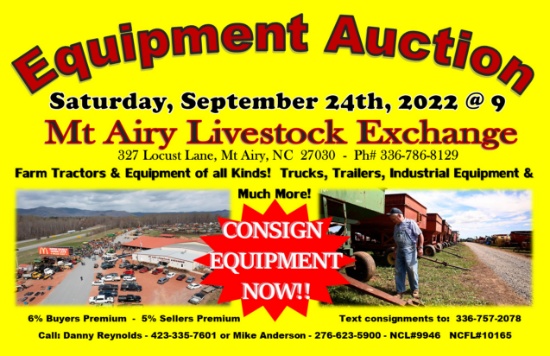 FALL CONSIGNMENT EQUIPMENT AUCTION