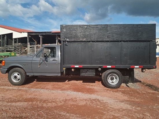 1988 FORD F-350 BOXED IN DUMPTRUCK STRAIGHT GEAR 333,665 MILES
