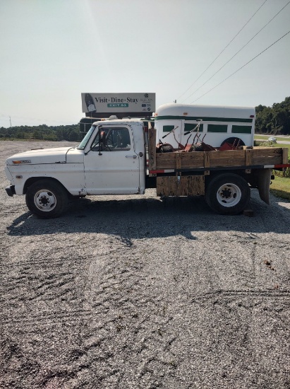 1968 FORD F350 FLATBED WITH FIFTH WHEEL. MANUAL, HAS TITLE