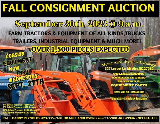 Fall Consignment Equipment Auction - RING ONE