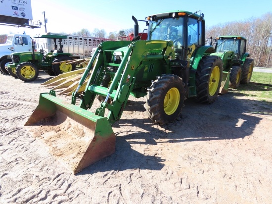 JOHN DEERE 6130 W/ 620 R LOADER & BUCKET CAB TRACTOR