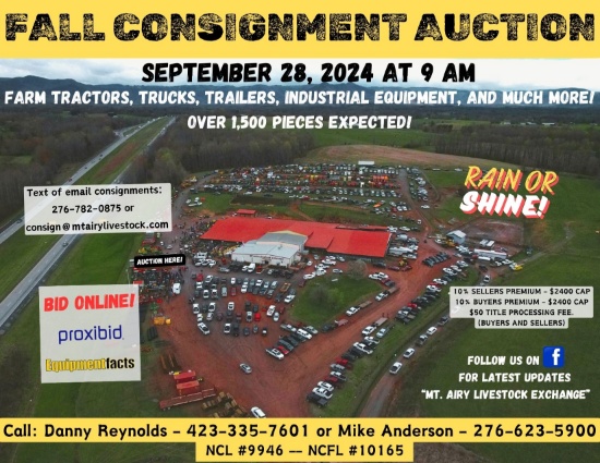 Fall 2024 Consignment Equipment Auction - RING ONE