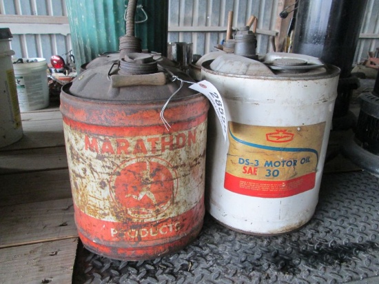 4 OLD OIL CANS