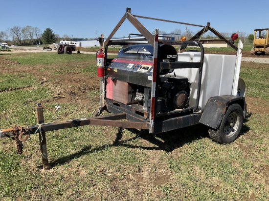 Steam Cleaner Mounted on Trailer w/ Tank