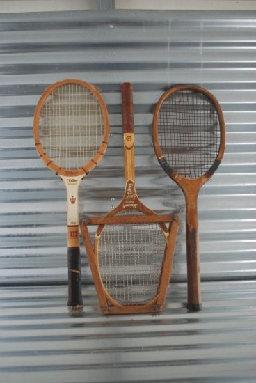 Nice lot of 3 Wood Tennis Rackets