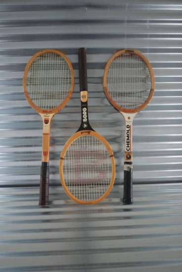 Collection of 3 vintage wood rackets