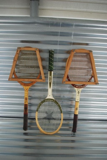 3 Vintage Wood Tennis Rackets