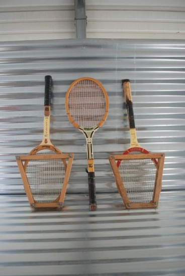 Nice Lot of 3 Wood Tennis Rackets