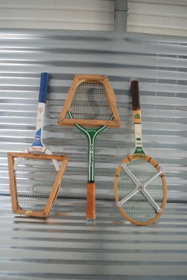 Old Vintge Wood Tennis Rackets 3