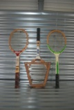 Great lot of 3 wooden tennis rackets