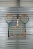 Vintage lot of 3 Tennis Rackets