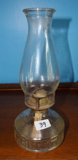 GLASS HURICANCE OIL LAMP #2