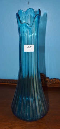 BLUE ART GLASS VASE