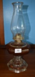 GLASS HURICANCE OIL LAMP #1