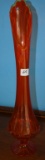 ORANGISH RED ART GLASS VASE