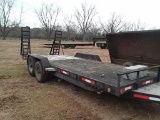 18' W/ 2' DOVE BUMPER PULL FLATBED TRAILER, WITH RAMPS, TANDEM AXLE