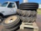 TRACTOR TIRES WITH RIMS MISC SIZES (5)