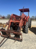 KUBOTA M6950 TRACTOR WITH FORKS AND BUCKET