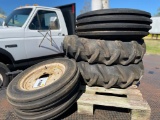 TRACTOR TIRES WITH RIMS MISC SIZES (5)