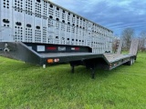 1985 40' LOWBOY TANDEM AXLE TRAILER WITH RAMPS, BILL OF SALE ONLY