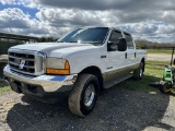 2001 FORD F250 TRUCK, LARIAT, 4WD, MILES SHOWING: 245,649, DIESEL, VIN: 1FT