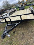 16' X 7' BUMPER PULL TANDEM AXLE UTILITY TRAILER, BILL OF SALE ONLY