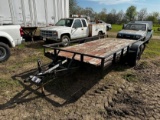 16' FLATBED UTILITY TRAILER, TANDEM AXLE, BUMPER PULL, BILL OF SALE ONLY