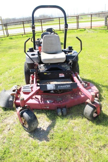 2007 TORO ZERO-TURN MOWER 42'' DECK WITH KAWASAKI ENGINE, MODEL NO. 2500 SN. 260001483, TURNS OVER