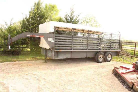 20 FT GOOSENECK STOCK TRAILER,2 6K AXLES,11,120# CAPACITY, SN#1S9S02012A266380