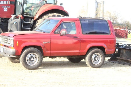 1988 FORD BRONCO II, RUNS, 2WD, MANUAL TRANS, SHOWING 75,341.8 MILES, VIN: 1FMCU12T0JUC81141