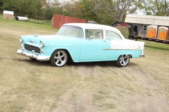 1955 CHEVROLET BEL AIR, RUNS GREAT, SHOWING 19283 MILES, COLD AIR, FUEL INJECTED, NEW TIRES, VIN. B5