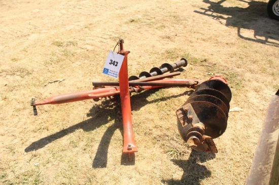 3PT HITCH POST HOLE DIGGER WITH 2 AUGER BITS