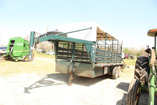 2002 GOOSENECK 16FT X 6FT CIRCLE W LIVESTOCK TRAILER, VIN:1C9TBZ1642114011, RUBBER LINING IN FLOOR,