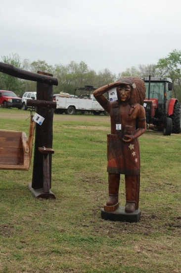 6ft TALL WOODEN INDIAN