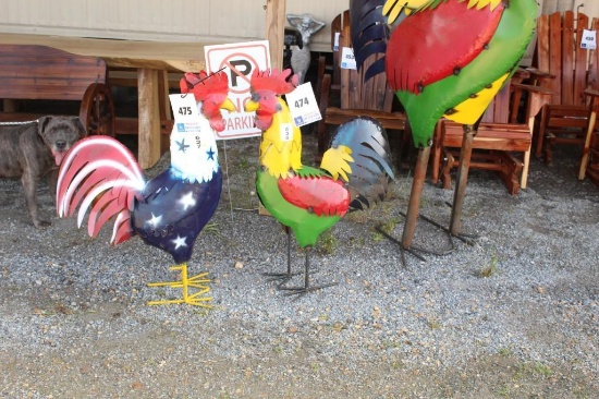 3' TALL METAL ROOSTER