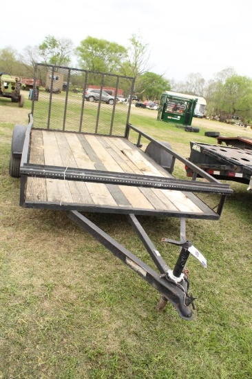 12' BUMPER PULL UTILITY TRAILER W/ RAMP TAILGATE, SINGLE AXLE
